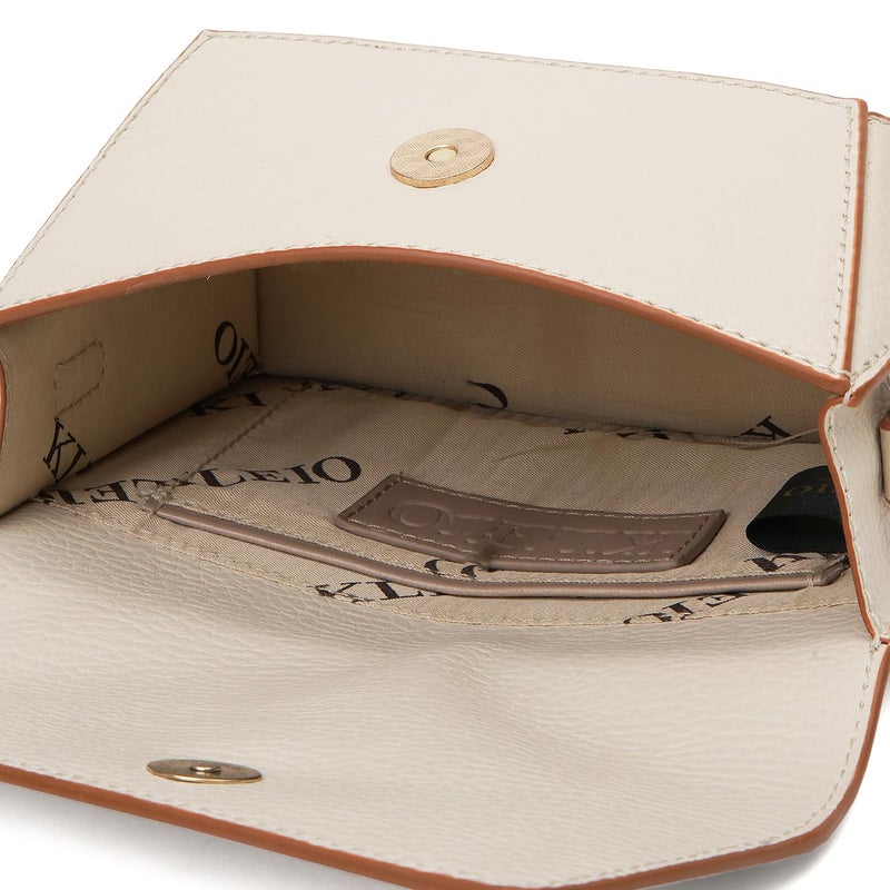 KLEIO Vegan Bold Geometric Clutch Sling Bag for Women/Girls - Cream - Image 5